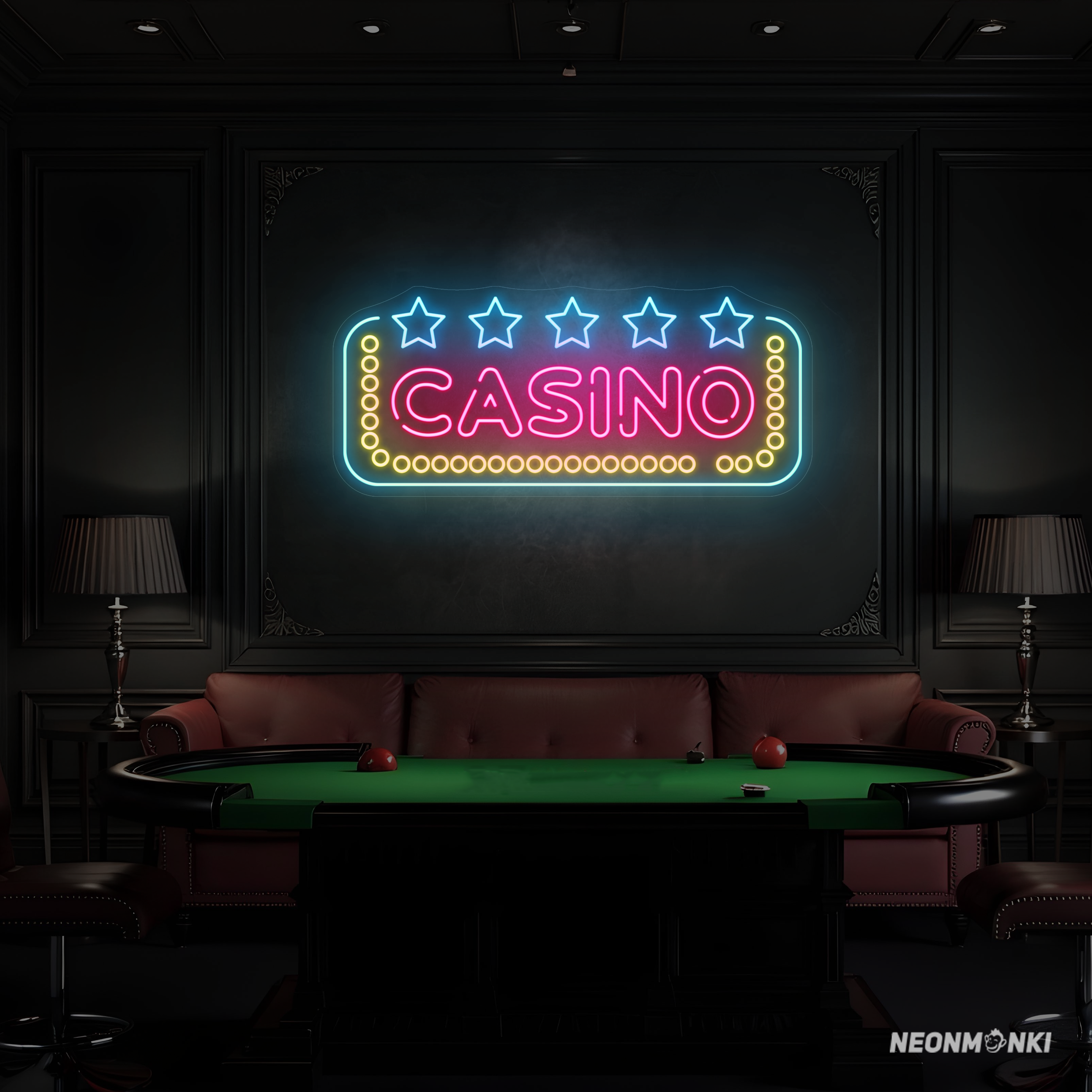 Neon LED CASINO Schrift – Exklusive Leuchte mit Stil von NEONMONKI