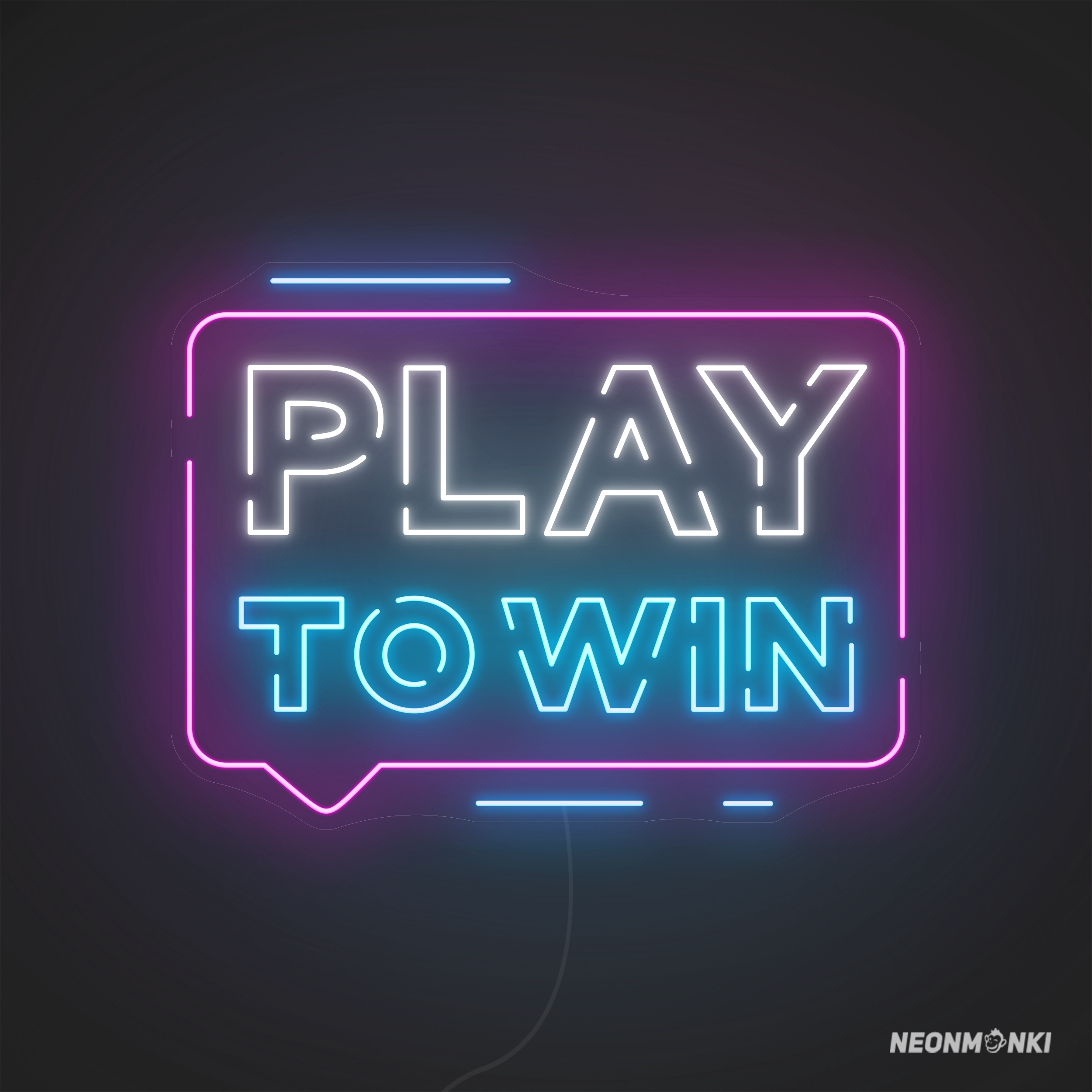 Neon Pink PLAY TO WIN – Premium Neonschild von NEONMONKI kaufen