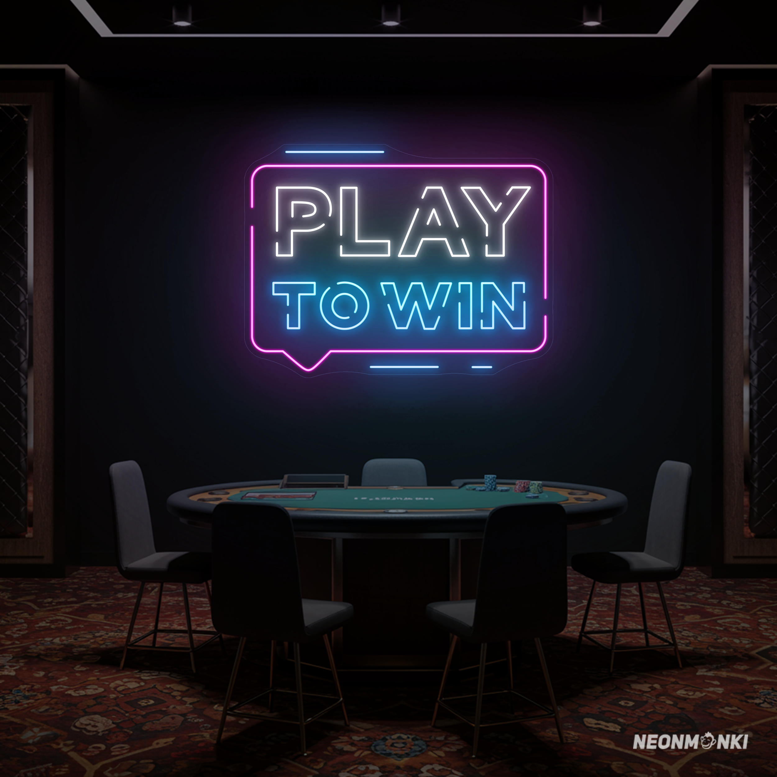 Neon Pink PLAY TO WIN – Premium Neonschild von NEONMONKI kaufen