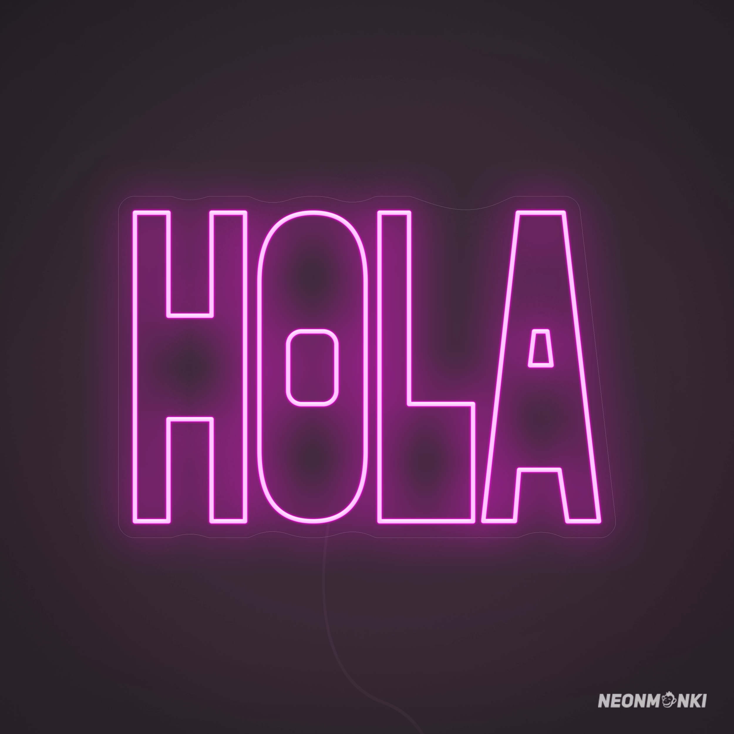 Neon LED Schriftzug „hola“ – in strahlendem Pink