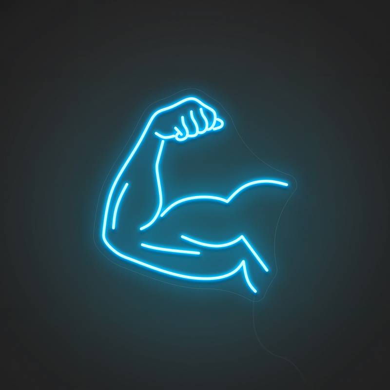 LED Leuchtschild Gym "Bizeps" Neon Schild für Gym in Blau