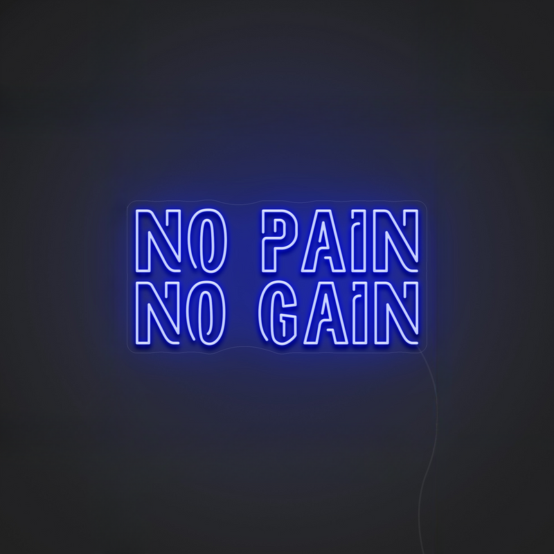 Leuchtschilder "No Pain No Gain" - Kraftvolles Neon LED für Gym