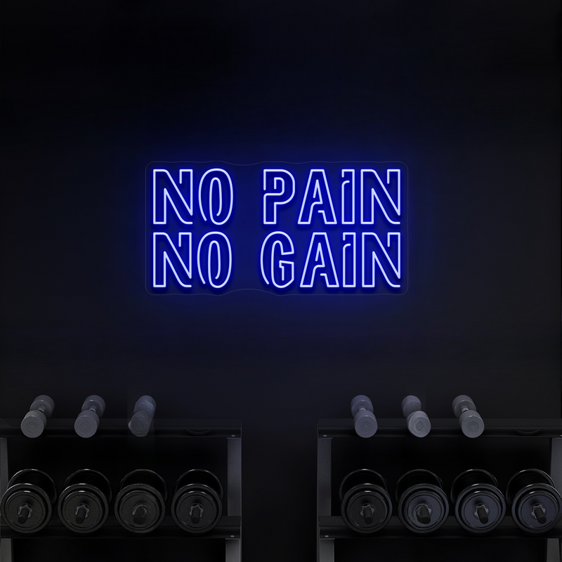 Leuchtschilder "No Pain No Gain" - Kraftvolles Neon LED für Gym