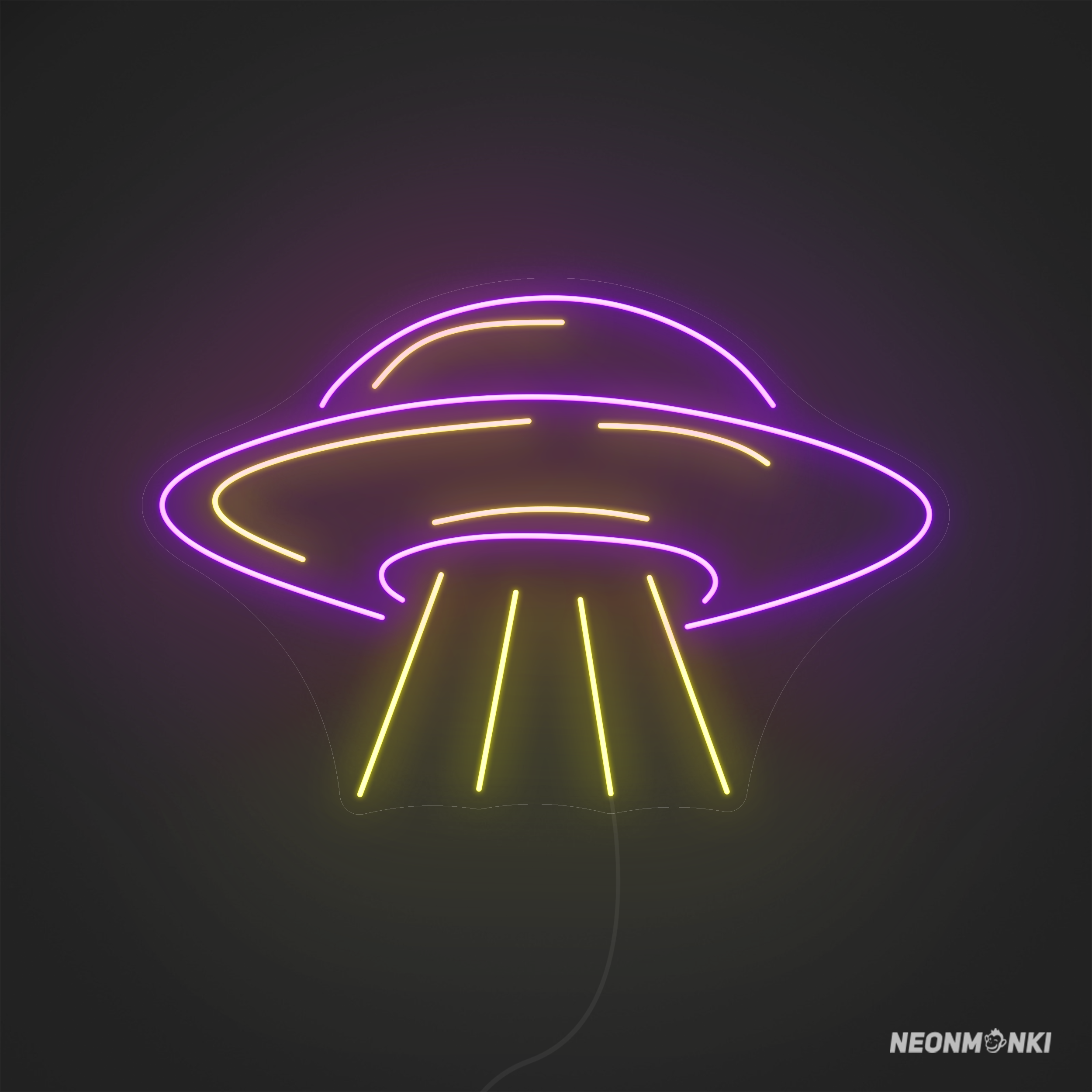 Neon UFO Schild kaufen – von NEONMONKI in Lila, Gelb & Warmweiß