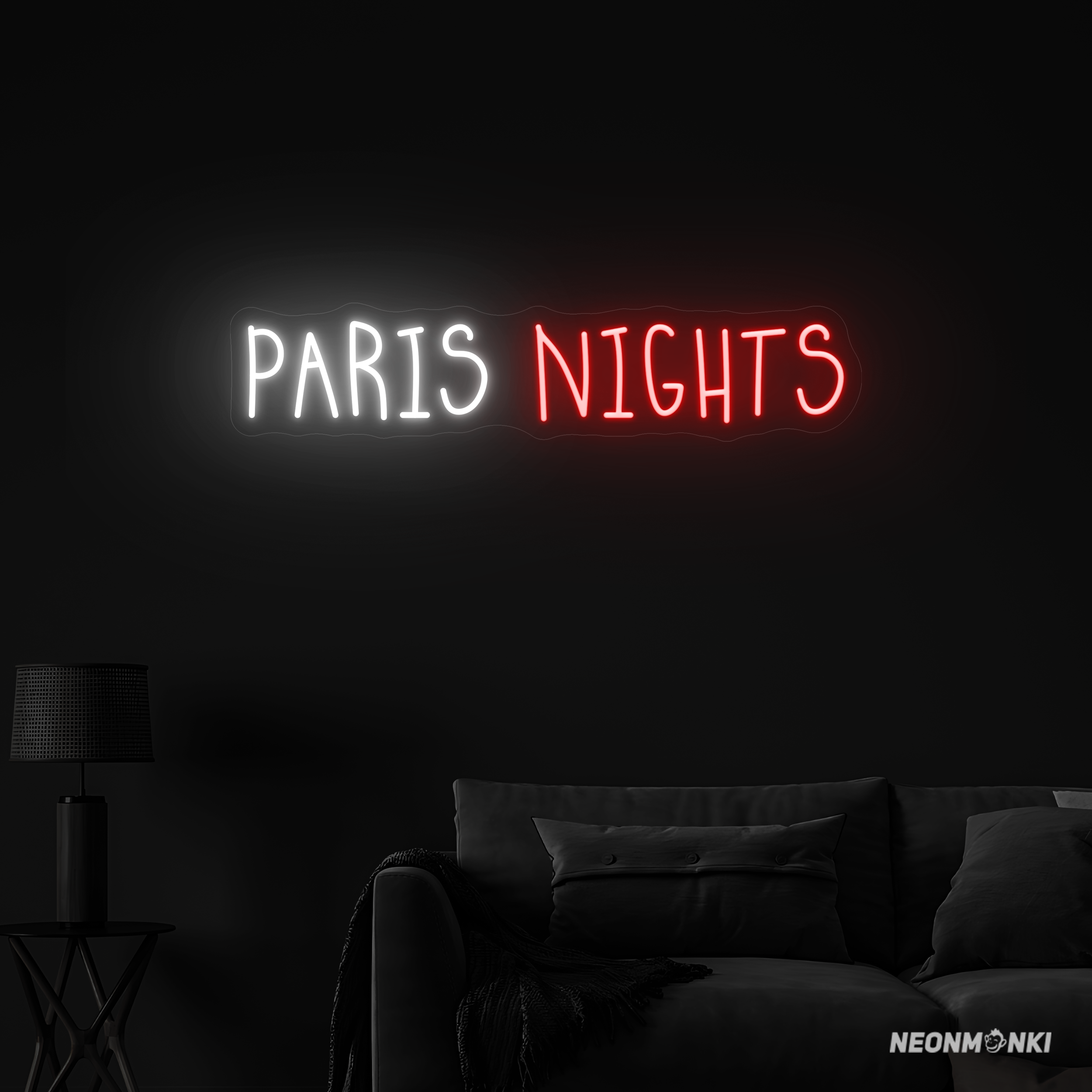 Paris Nights- Dein Neon LED Travel in Kaltweiß und Rot – Stilvolle Leuchtschrift für urbane Highlights