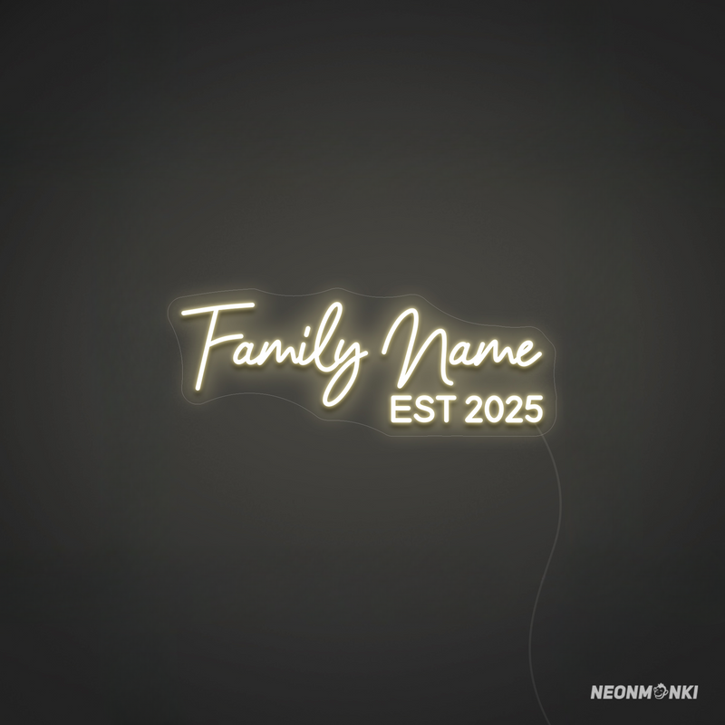 Personalisierte Neon LED Hochzeitsdeko – Euer Familienname + "EST 2025"