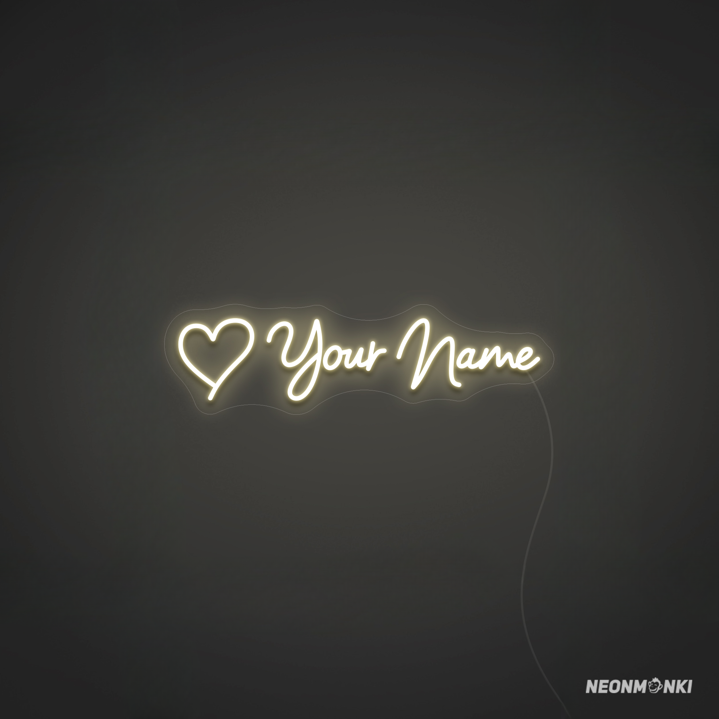 Personalisierte Neon LED Hochzeitsdeko – Herz mit deinem Namen