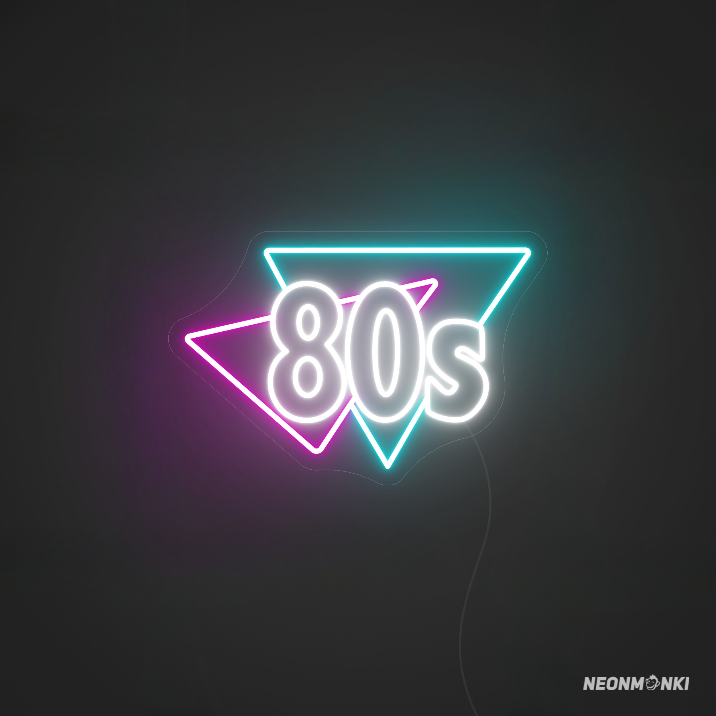 "Neon Schild für Bar  ""80s"" Retro Vibes in Hellblau & Pink" - NEONMONKI