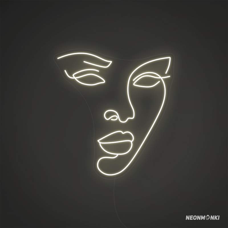 Schönheit in Linien – Elegante Neon LED Silhouette für dein Studio