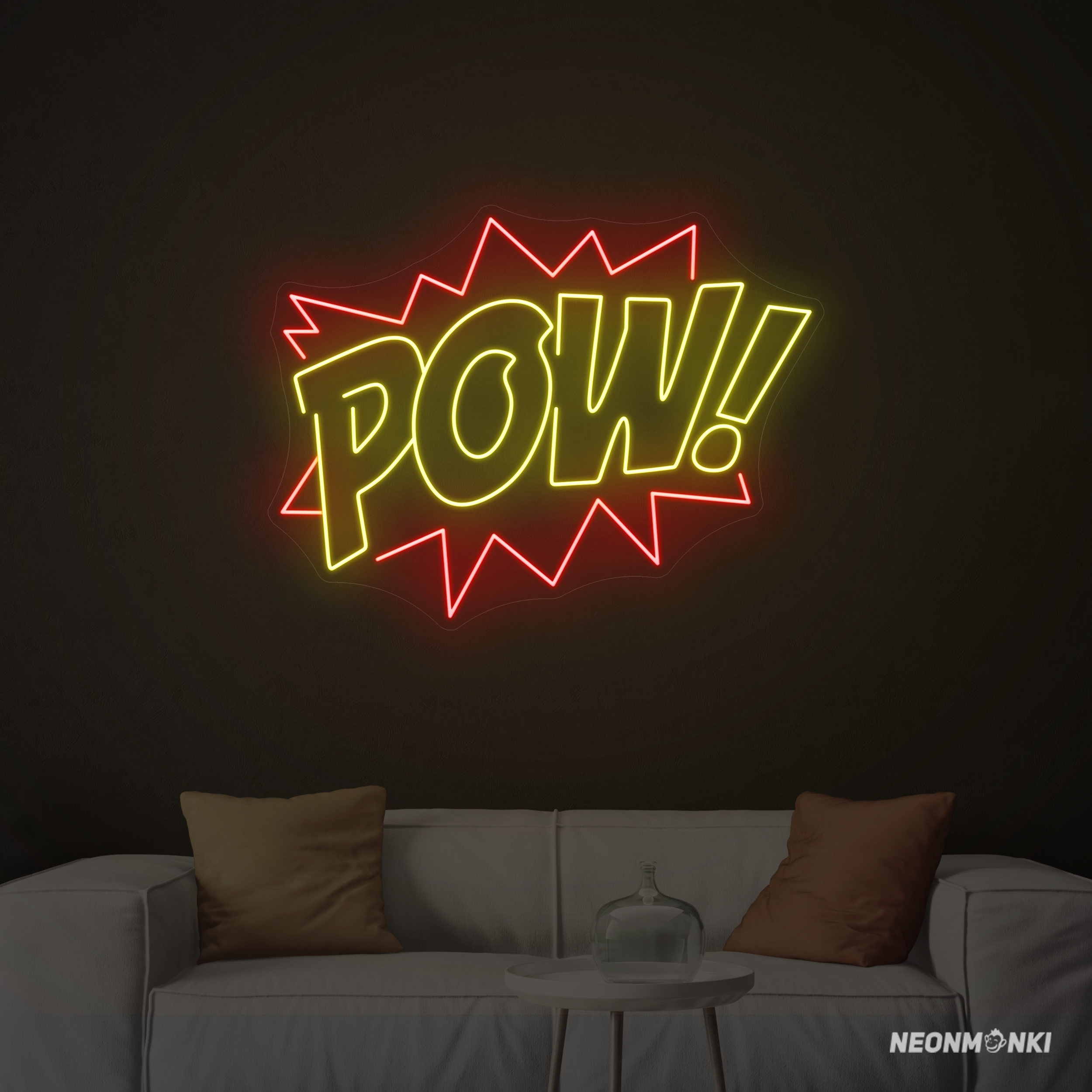 POW Neon Schild kaufen – von NEONMONKI in Superheldenfarben