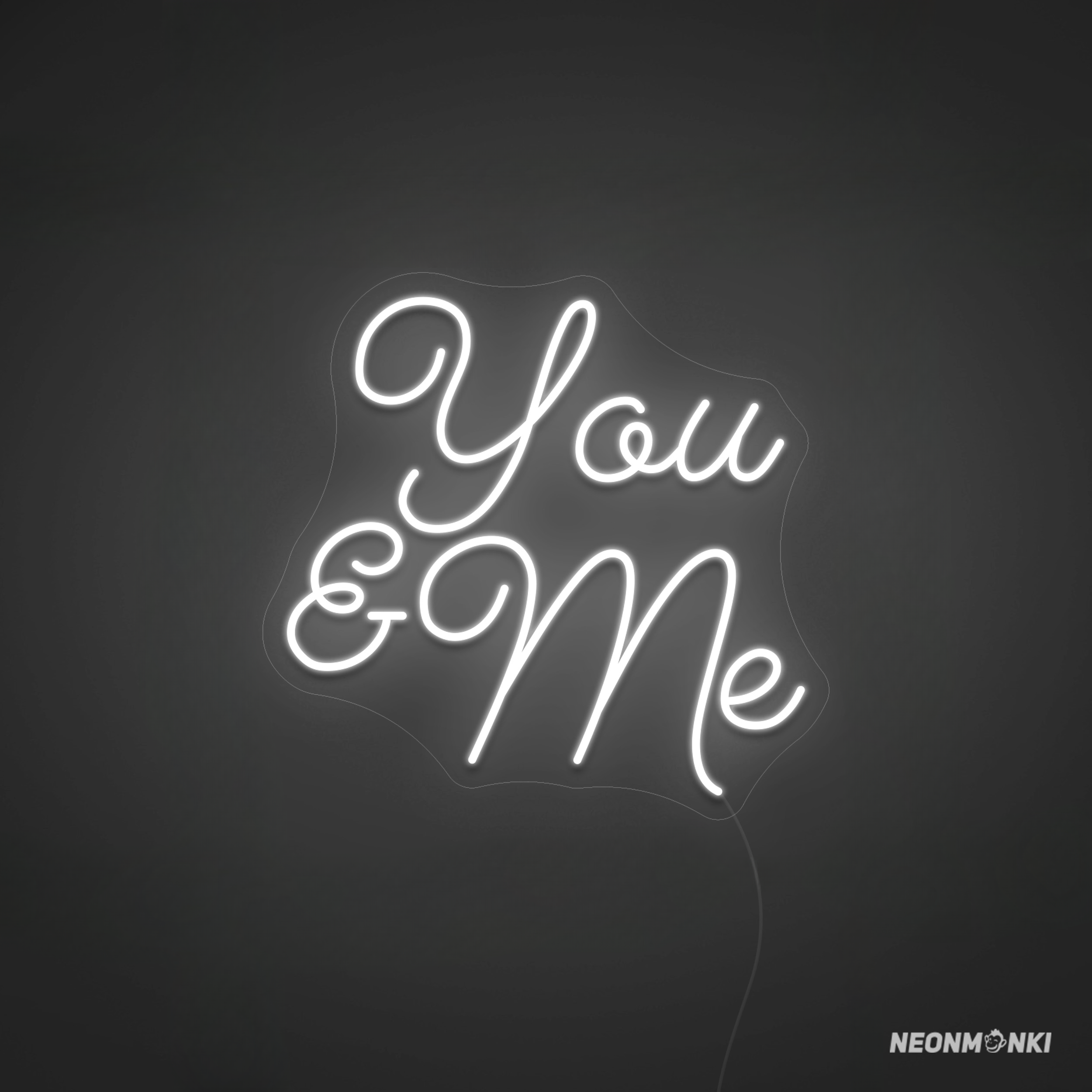 You & Me – Handgefertigtes Neon LED Leuchtschild in Kaltweiß