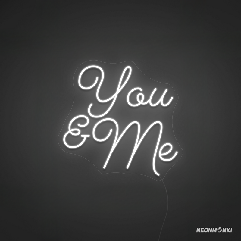 You & Me – Handgefertigtes Neon LED Leuchtschild in Kaltweiß