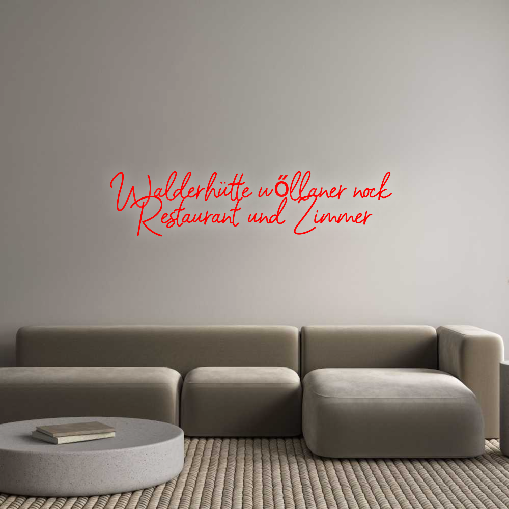 Konfigurator - Personalisierte Leuchtreklame & Leuchtbuchstaben Walderhütte w...