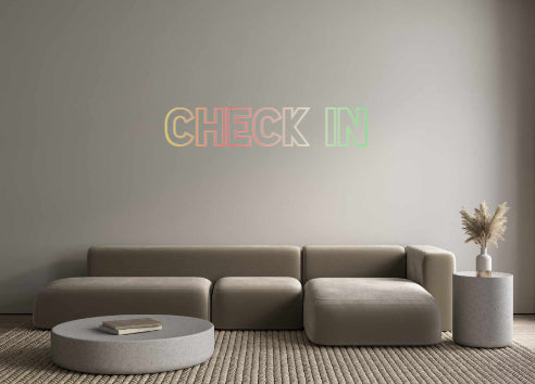 Konfigurator - Neon LED Flex - Personalisierter Indoor Schriftzug CHECK IN