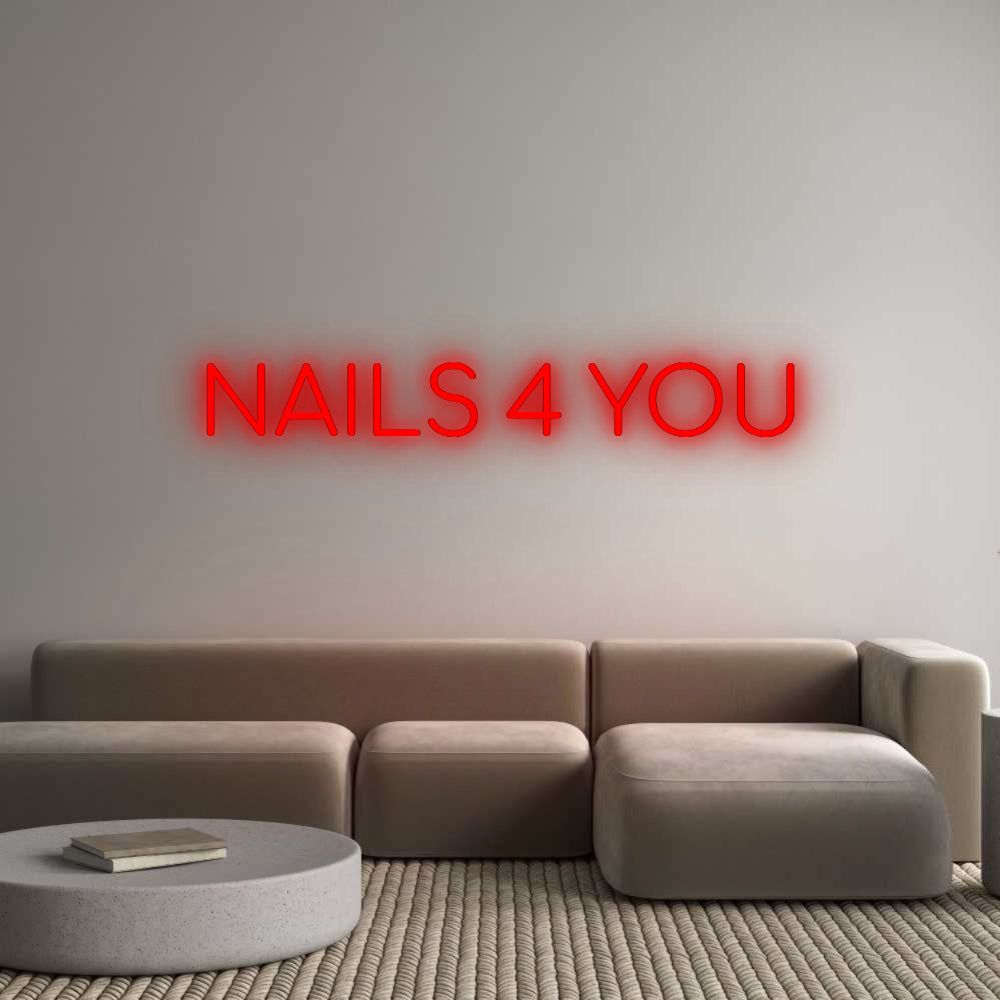 Konfigurator - Neon LED Flex - Personalisierter Indoor Schriftzug NAILS 4 YOU