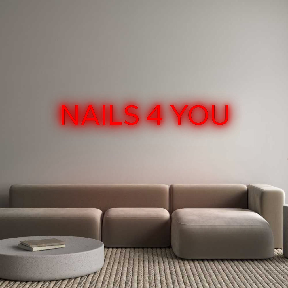 Konfigurator - Neon LED Flex - Personalisierter Indoor Schriftzug NAILS 4 YOU