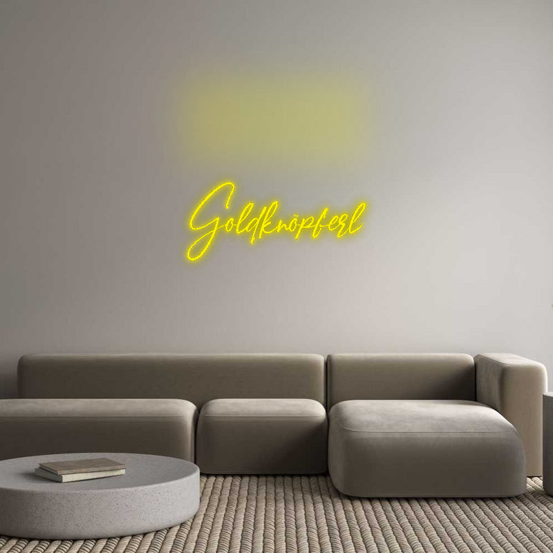 Konfigurator - Neon LED Flex - Personalisierter Indoor Schriftzug Goldknöpferl