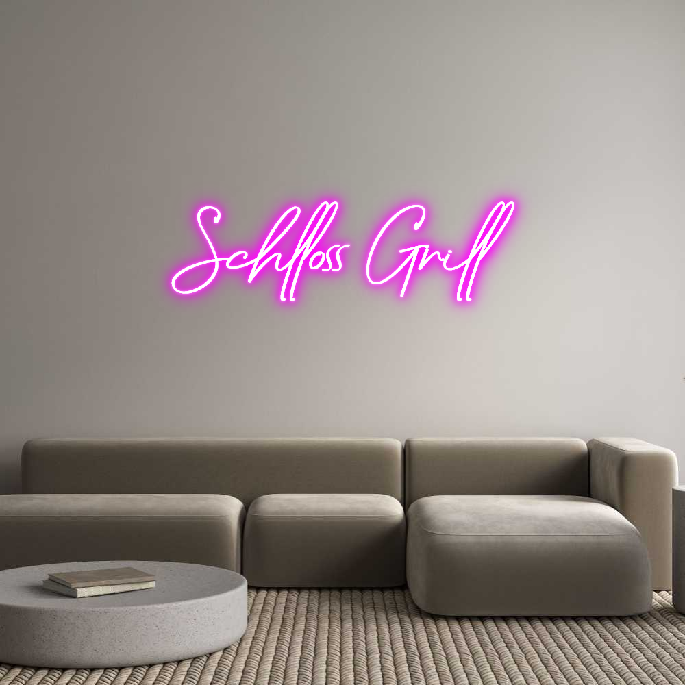 Konfigurator - Neon LED Clip - Personalisierter Indoor Schriftzug Schlloss Grill