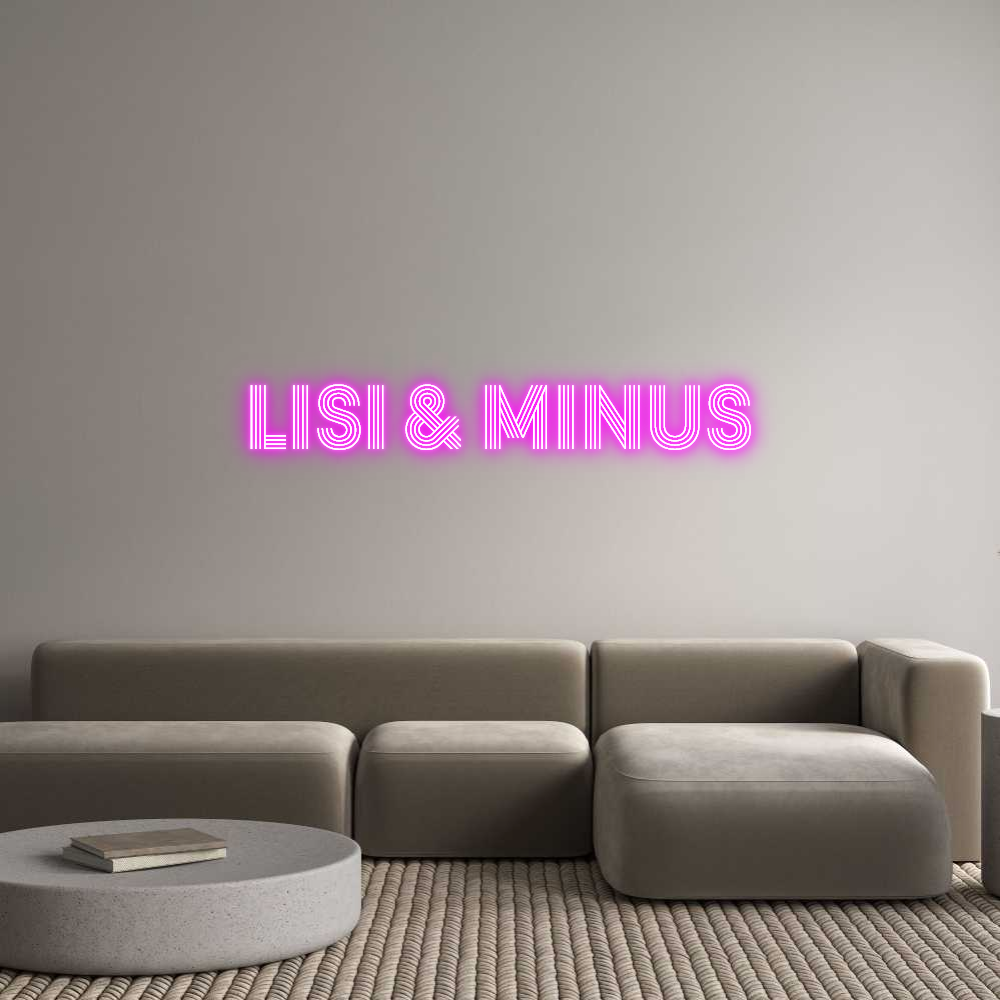 Konfigurator - Neon LED Clip - Personalisierter Indoor Schriftzug Lisi & Minus