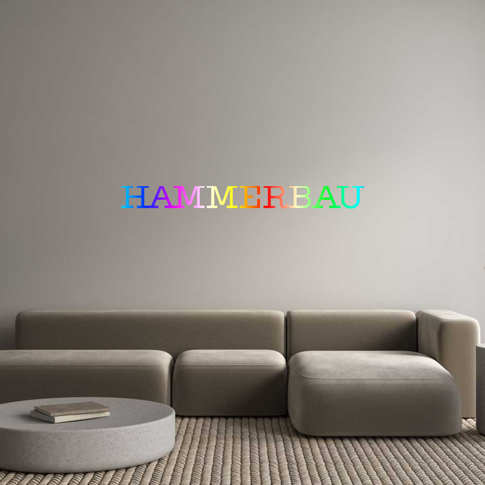 Konfigurator - Neon LED Clip - Personalisierter Indoor Schriftzug HAMMERBAU