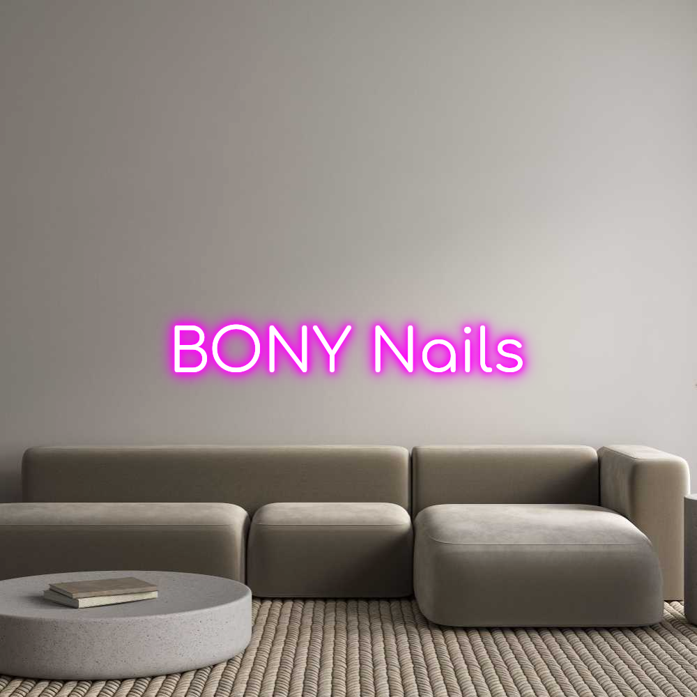 Konfigurator - Neon LED Flex - Personalisierter Indoor Schriftzug BONY Nails