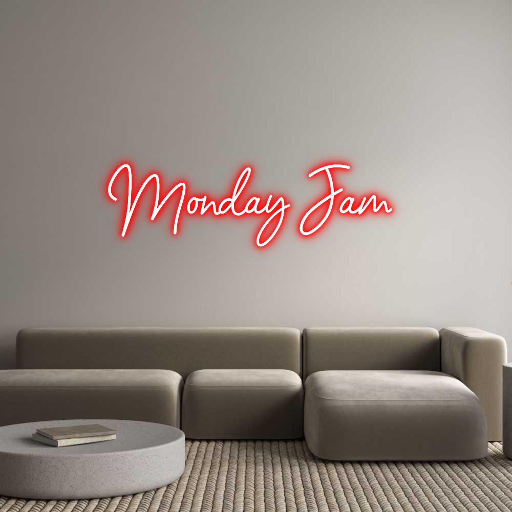 Configurateur - Neon LED Flex - Enseigne néon intérieure personnalisée Monday Jam