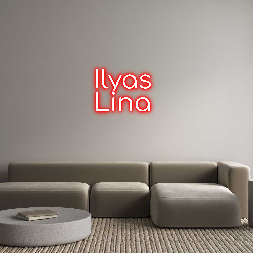 Konfigurator - Neon LED Clip - Personalisierter Indoor Schriftzug Ilyas 
Lina
