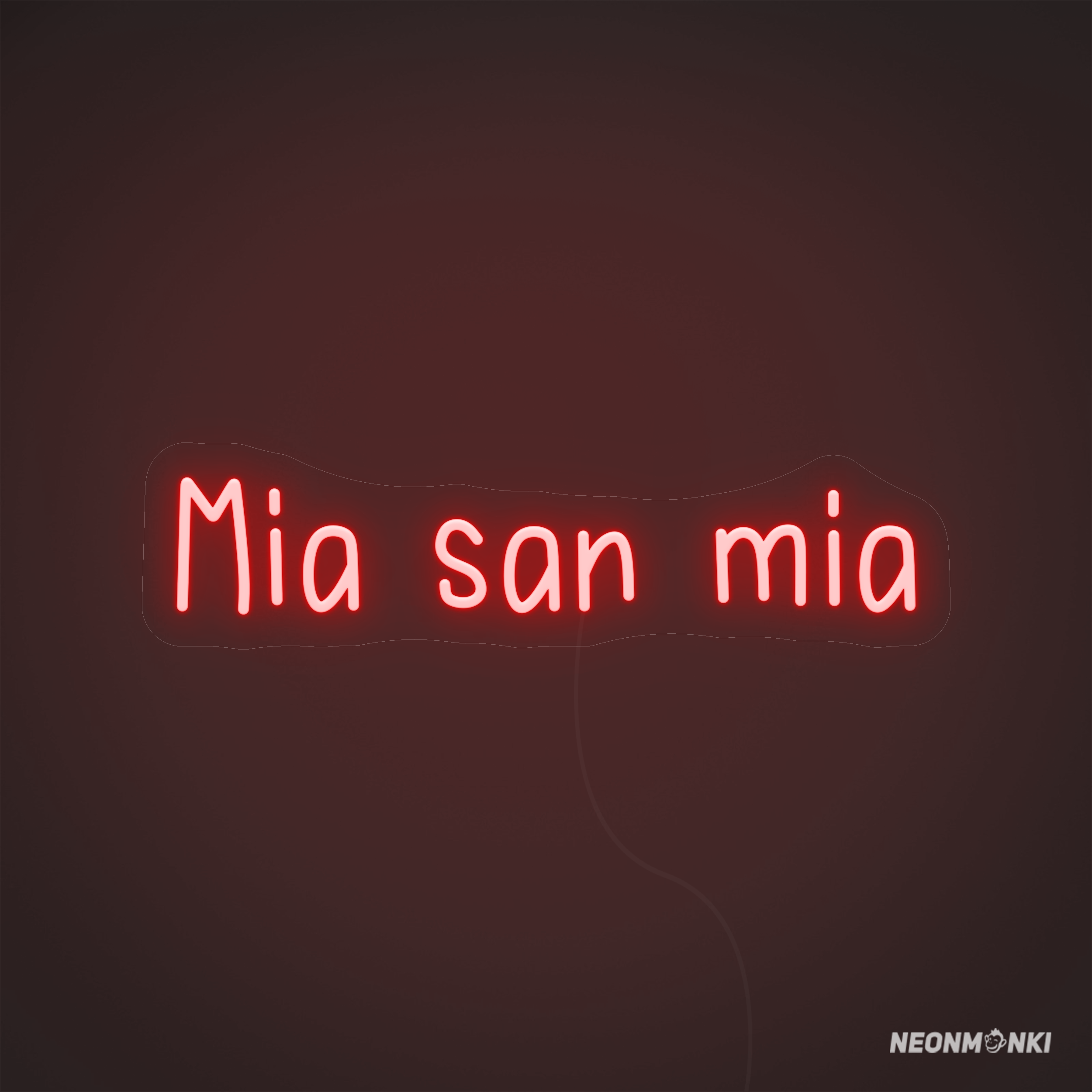 „mia san mia“ – Dein handgefertigtes Neon LED Leuchtschild in kraftvollem Rot
